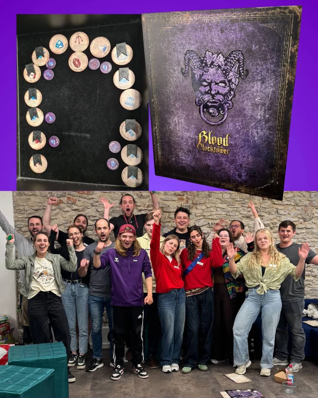 Eine Gruppe Spieler und Spielerinnen winkt in die Kamera.